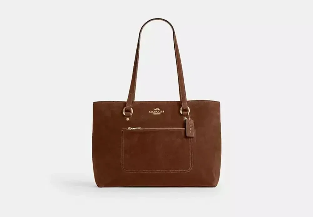 NWT B11-001 Coach Station Suede Tote Bag Warm Brown CEW20